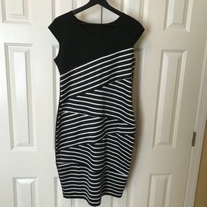 Black & White striped bodycon dress